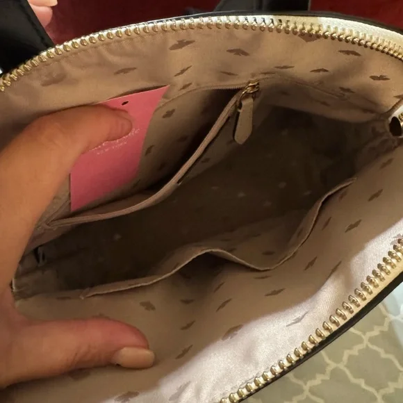 Kate Spade Tan and Black Backpack with Saffiano Texture - Picture 2 of 5